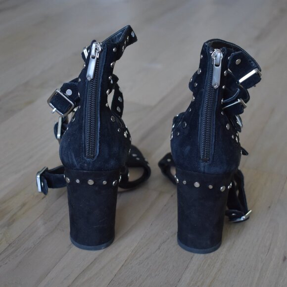 Sam Edelman York Suede Strappy Studded Sandals - Picture 6 of 11